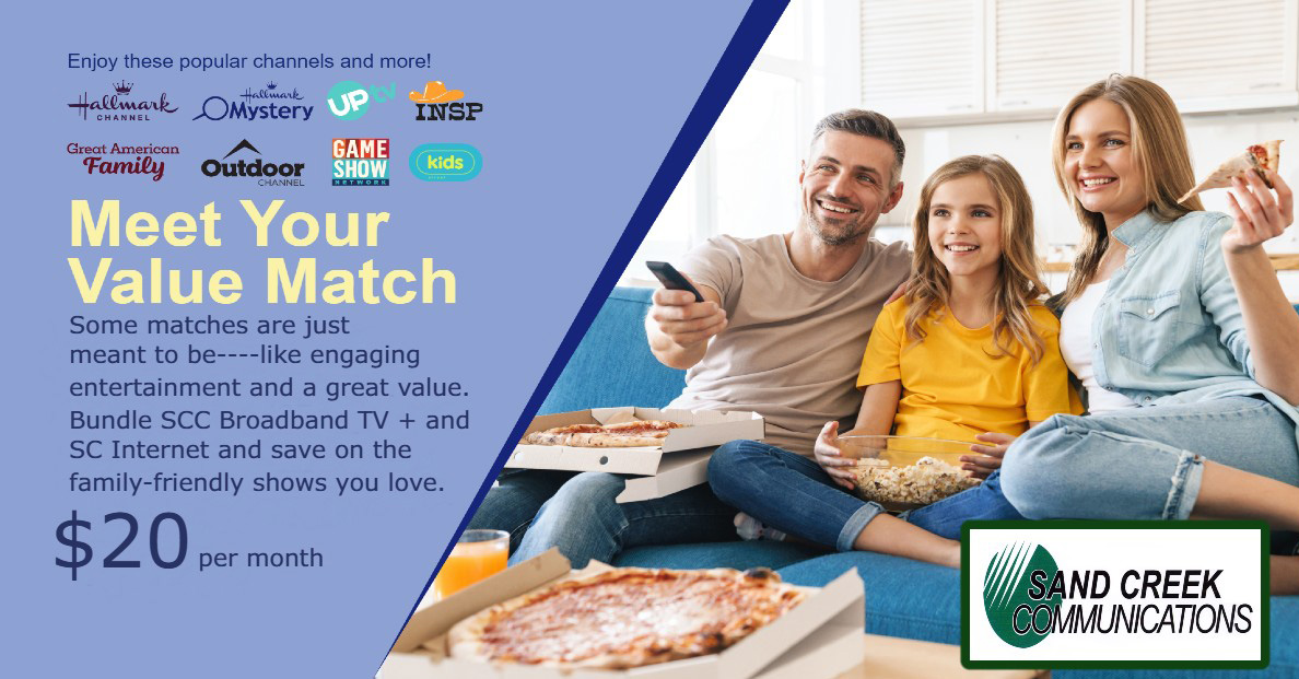 SCC Broadband TV + - Meet Your Value Match - 150+ channels for $20 per month